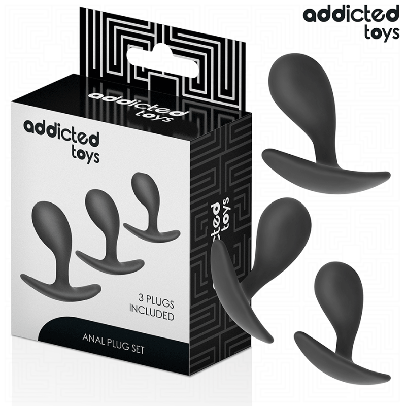 JUGUETES PARA ADICTOS - CONJUNTO DE 3 TAPONES ANALES DE SILICONA MODELO 3