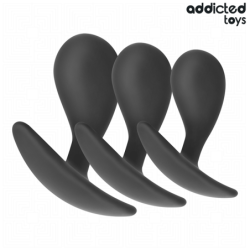 JUGUETES PARA ADICTOS - CONJUNTO DE 3 TAPONES ANALES DE SILICONA MODELO 3