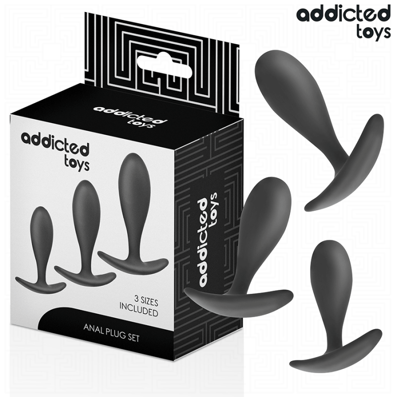 JUGUETES PARA ADICTOS - CONJUNTO DE 3 TAPONES ANALES DE SILICONA MODELO 2
