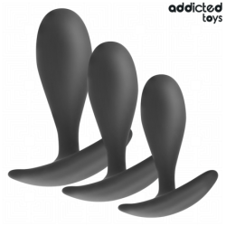 JUGUETES PARA ADICTOS - CONJUNTO DE 3 TAPONES ANALES DE SILICONA MODELO 2