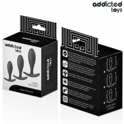 JUGUETES PARA ADICTOS - CONJUNTO DE 3 TAPONES ANALES DE SILICONA MODELO 2