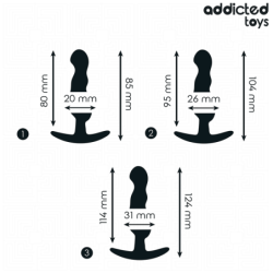 JUGUETES PARA ADICTOS - CONJUNTO DE 3 TAPONES ANALES DE SILICONA MODELO 1