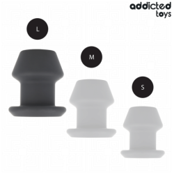 JUGUETES PARA ADICTOS - TAPÓN ANAL HUECO EXTREMO DE SILICONA TAMAÑO L 10,4 CM