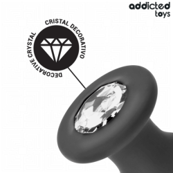 JUGUETES ANALES ADDICTED - TAPÓN ANAL CON JOYAS DE SILICONA TALLA S 8,8 CM