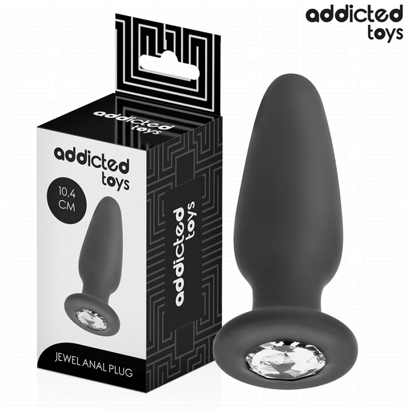 ADDICTED TOYS LOCKED - TAPÓN ANAL CON JOYAS DE SILICONA TALLA M 10,4 CM