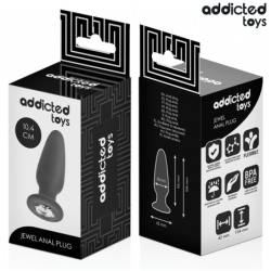 ADDICTED TOYS LOCKED - TAPÓN ANAL CON JOYAS DE SILICONA TALLA M 10,4 CM