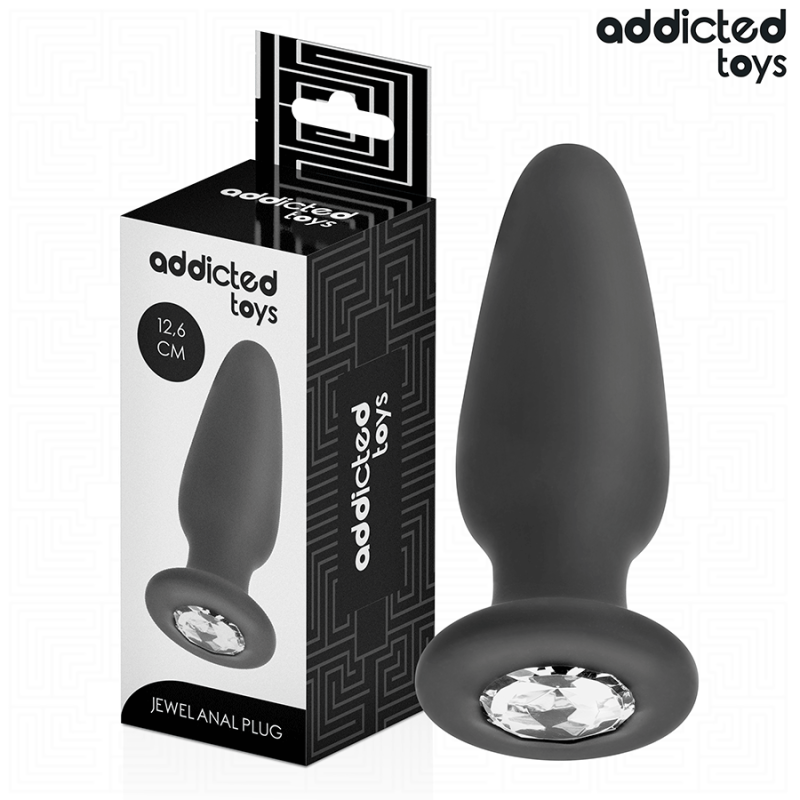 ADDICTED TOYS LOCKED - TAPÓN ANAL CON JOYAS DE SILICONA TALLA L 12,6 CM