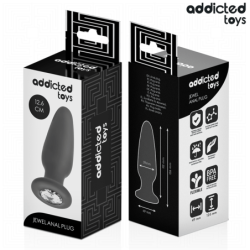 JUGUETES ANALES ADDICTED - TAPÓN ANAL CON JOYAS DE SILICONA TALLA L 12,6 CM