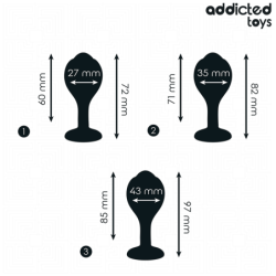 ADDICTED TOYS - CONJUNTO DE 3 TAPONES ANALES DE SILICONA CON JOYAS