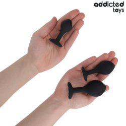 ADDICTED TOYS - CONJUNTO DE 3 TAPONES ANALES DE SILICONA CON JOYAS