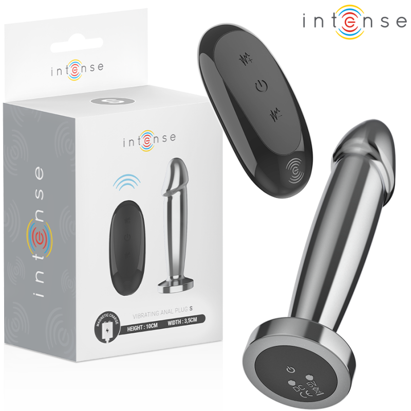 INTENSO - TAPÓN ANAL 10 VIBRACIONES DILDO METÁLICO CON CONTROL REMOTO S