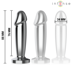 INTENSE - TAPÓN ANAL 10 VIBRACIONES DILDO METÁLICO CON CONTROL REMOTO S
