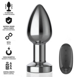 INTENSE - TAPÓN ANAL 10 VIBRACIONES METALIZADO CON CONTROL REMOTO M