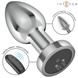 INTENSE - TAPÓN ANAL 10 VIBRACIONES METALIZADO CON CONTROL REMOTO M