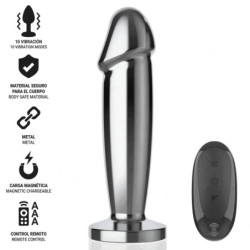 INTENSE - TAPÓN ANAL 10 VIBRACIONES DILDO METÁLICO CON CONTROL REMOTO M