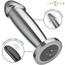 INTENSE - TAPÓN ANAL 10 VIBRACIONES DILDO METÁLICO CON CONTROL REMOTO M