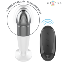 INTENSE - TAPÓN ANAL 10 VIBRACIONES DILDO METÁLICO CON CONTROL REMOTO M