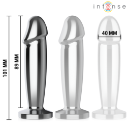 INTENSO - TAPÓN ANAL 10 VIBRACIONES DILDO METÁLICO CON CONTROL REMOTO M