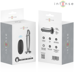 INTENSO - TAPÓN ANAL 10 VIBRACIONES DILDO METÁLICO CON CONTROL REMOTO M