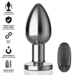 INTENSE - TAPÓN ANAL 10 VIBRACIONES METALIZADO CON CONTROL REMOTO L