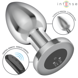 INTENSE - TAPÓN ANAL 10 VIBRACIONES METALIZADO CON CONTROL REMOTO L