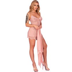 LIVCO CORSETTI FASHION - HYEONA 1710 BABYDOLL + TANGA ROSA M