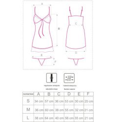 LIVCO CORSETTI FASHION - HYEONA 1710 BABYDOLL + TANGA ROSA M