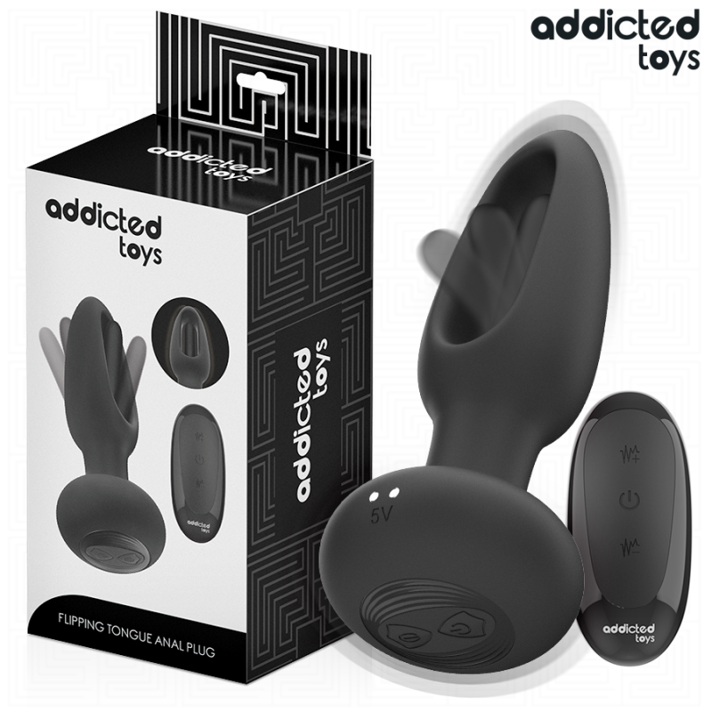 JUGUETES PARA ADICTOS - TAPÓN ANAL CON LENGUA VIBRADORA Y CONTROL REMOTO