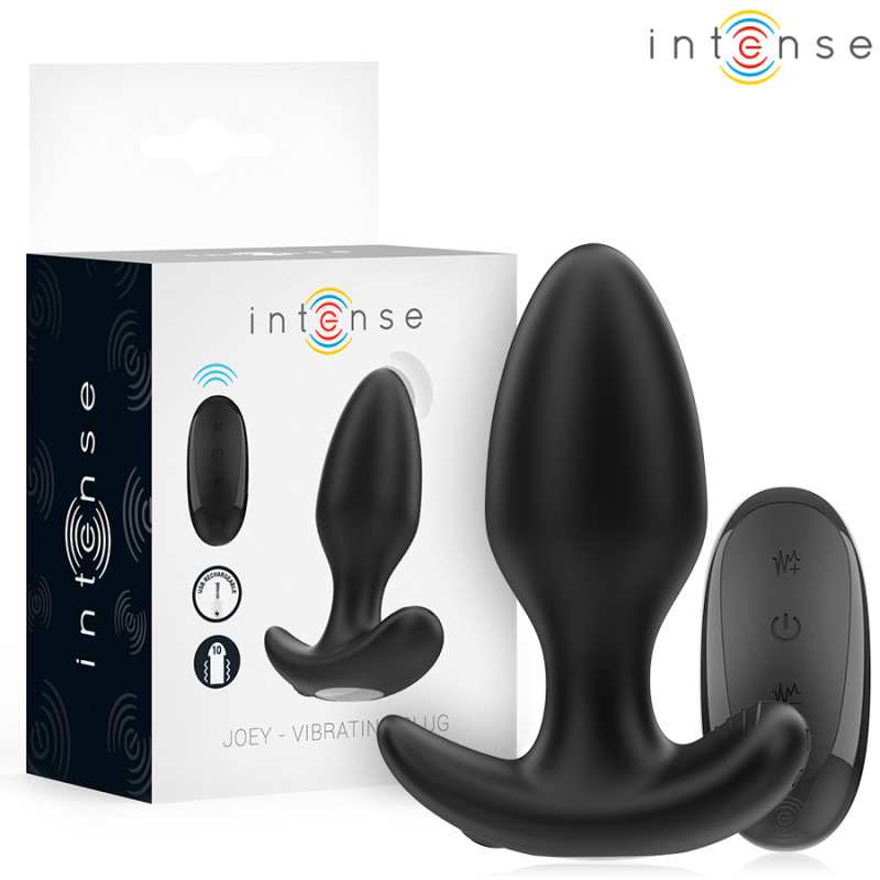 INTENSO - JOEY ANAL PLUG 10 VIBRACIONES NEGRO CONTROL REMOTO