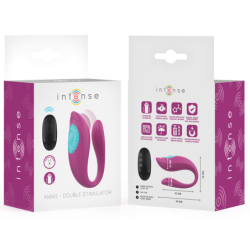 INTENSO - VIBRADOR Y ESTIMULADOR ANNIE EN FORMA DE U CON CONTROL REMOTO MORADO