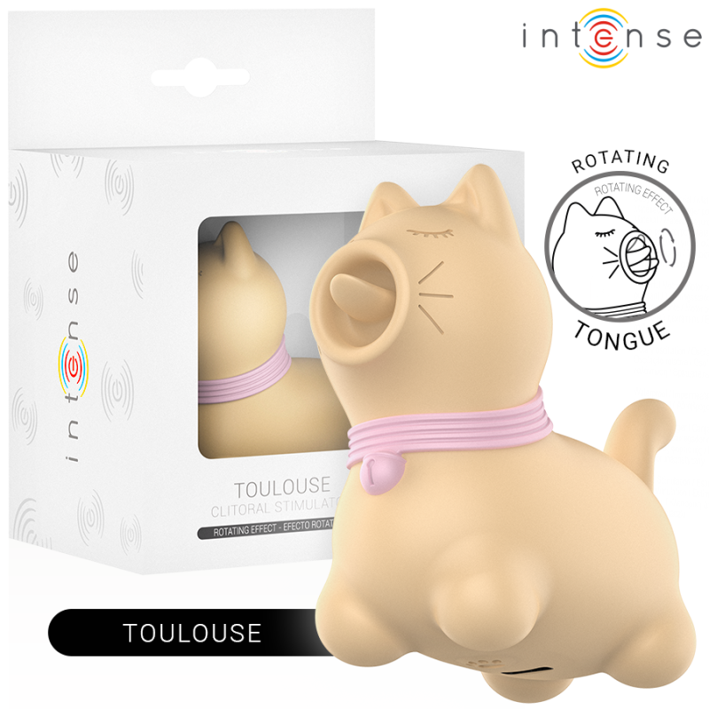 INTENSO - ESTIMULADOR TOULOUSE CON LENGUA GIRATORIA DE 360º AMARILLA