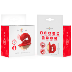 INTENSO - VIBRADOR Y ESTIMULADOR MARIAH EN FORMA DE U, 10 VIBRACIONES, ROJO