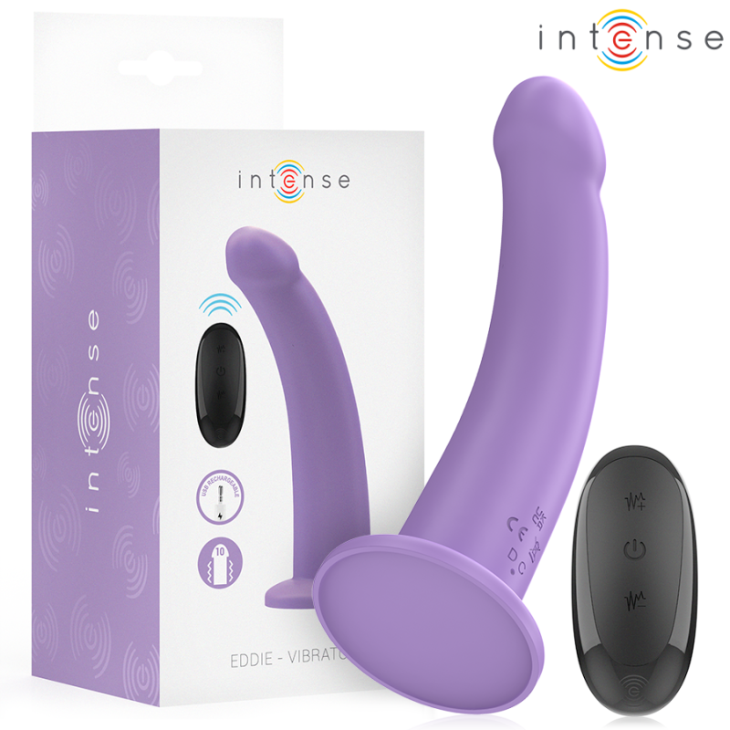 INTENSO - VIBRADOR EDDIE 17,5 CM 10 VIBRACIONES MORADO CONTROL REMOTO