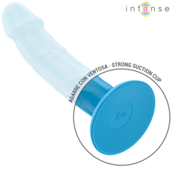 INTENSE - VIBRADOR REALISTA PHOEBE 10 VIBRACIONES AZUL CONTROL REMOTO