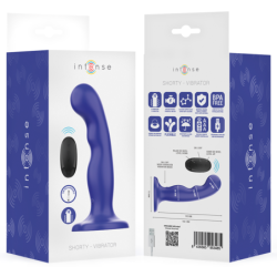 VIBRADOR INTENSO - CORTO CON VENTOSA Y CONTROL REMOTO AZUL