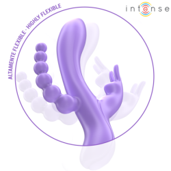 INTENSO - MIKO TRIPLE VIBRADOR CONEJO Y ESTIMULADOR Y ANAL 7 VIBRACIONES MORADO