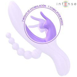 INTENSO - MIKO TRIPLE VIBRADOR CONEJO Y ESTIMULADOR Y ANAL 7 VIBRACIONES MORADO