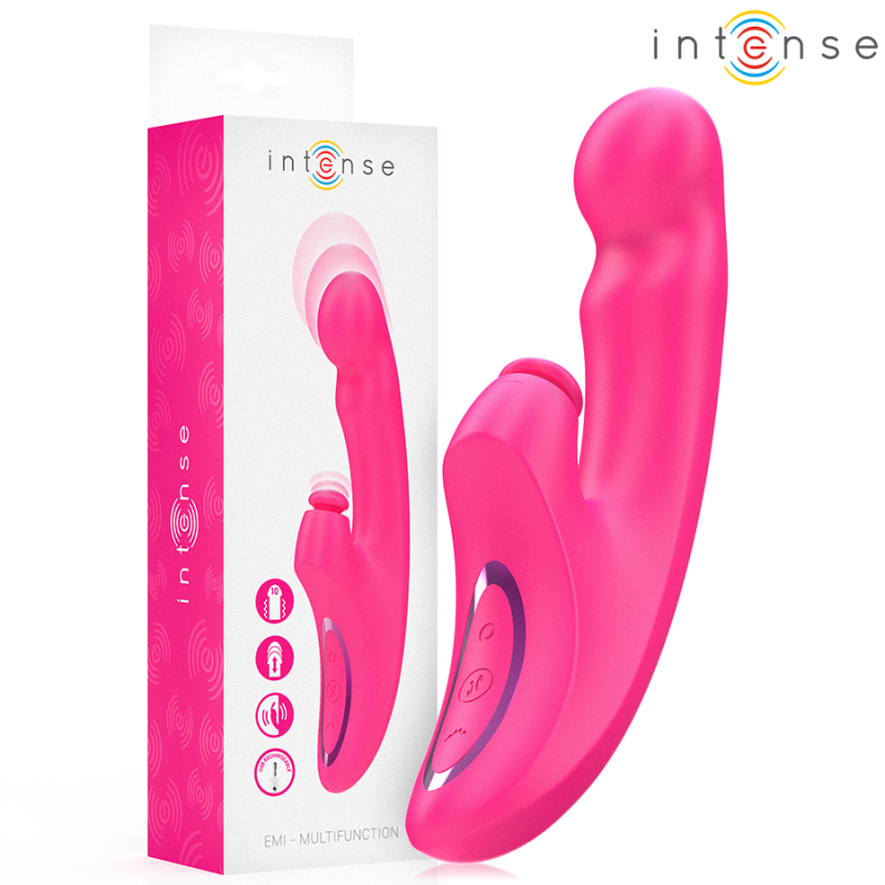 VIBRADOR INTENSO - EMI 13,5 CM MULTIFUNCIÓN 3 EN 1 10 VIBRACIONES ROSA