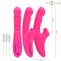 VIBRADOR INTENSO - EMI 13,5 CM MULTIFUNCIÓN 3 EN 1 10 VIBRACIONES ROSA
