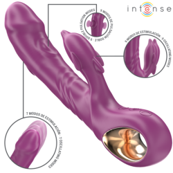 INTENSO - VIBRADOR MULTIFUNCIÓN HALLE CON LENGUA ESTIMULANTE DELFÍN MORADA