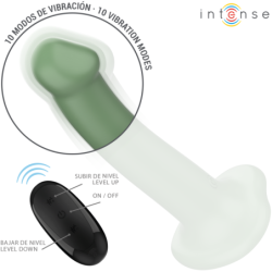 VIBRADOR INTENSO BECCA CON VENTOSA, 10 VIBRACIONES, COLOR VERDE, CONTROL REMOTO