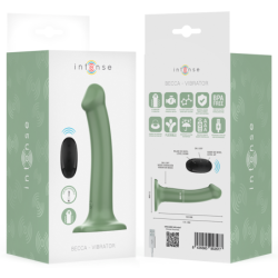 VIBRADOR INTENSO BECCA CON VENTOSA, 10 VIBRACIONES, COLOR VERDE, CONTROL REMOTO