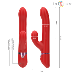 INTENSO - VIBRADOR MULTIFUNCIÓN LELE ROTATIVO, OSCILANTE Y ESTIMULANTE ROJO