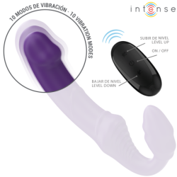 INTENSE - VIBRADOR DOBLE JILL DE 20 CM, COLOR MORADO, CON CONTROL REMOTO