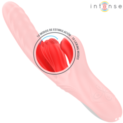 INTENSE - VIBRADOR MULTIFUNCIÓN KAROL EMPUJE Y ESTIMULACIÓN Y ONDAS ESTIMULANTES ROJO