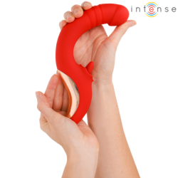 INTENSO - VIBRADOR Y ESTIMULADOR PAULINA EN FORMA DE U ROJO