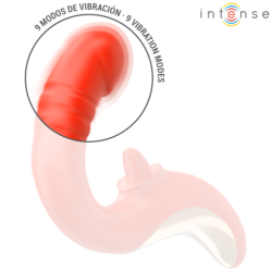 INTENSO - VIBRADOR Y ESTIMULADOR PAULINA EN FORMA DE U ROJO