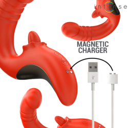 INTENSO - VIBRADOR Y ESTIMULADOR PAULINA EN FORMA DE U ROJO