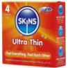 SKINS - PRESERVATIVOS PREMIUM ULTRA FINOS, PAQUETE DE 4