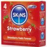 SKINS - PAQUETE DE 4 CONDONES PREMIUM SABOR FRESA
